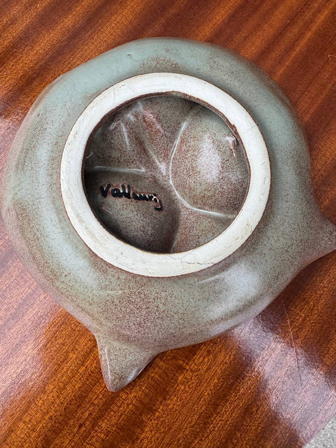 Ceramic owl catchall Vallauris 1960s