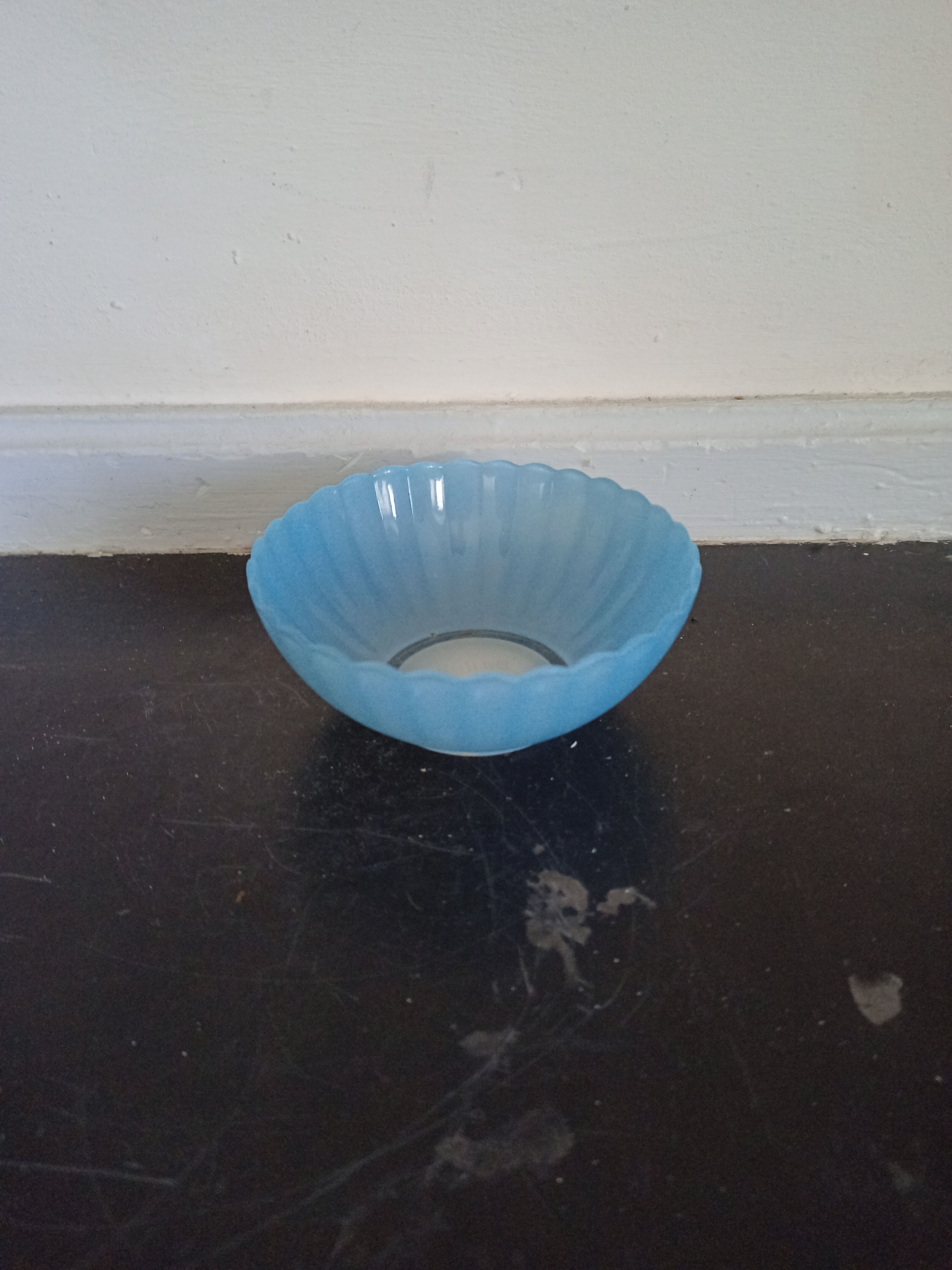 Bol en verre Huilor Dulcine bleu coupelle