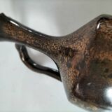 Glazed stoneware pitcher in coppery brown – Potter's work, France, 1970s