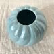 80s pearly blue ball vase