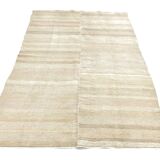 5x8 Beige & Cream Striped Kilim Rug, 160x234Cm