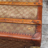 Checkerboard canvas travel trunk