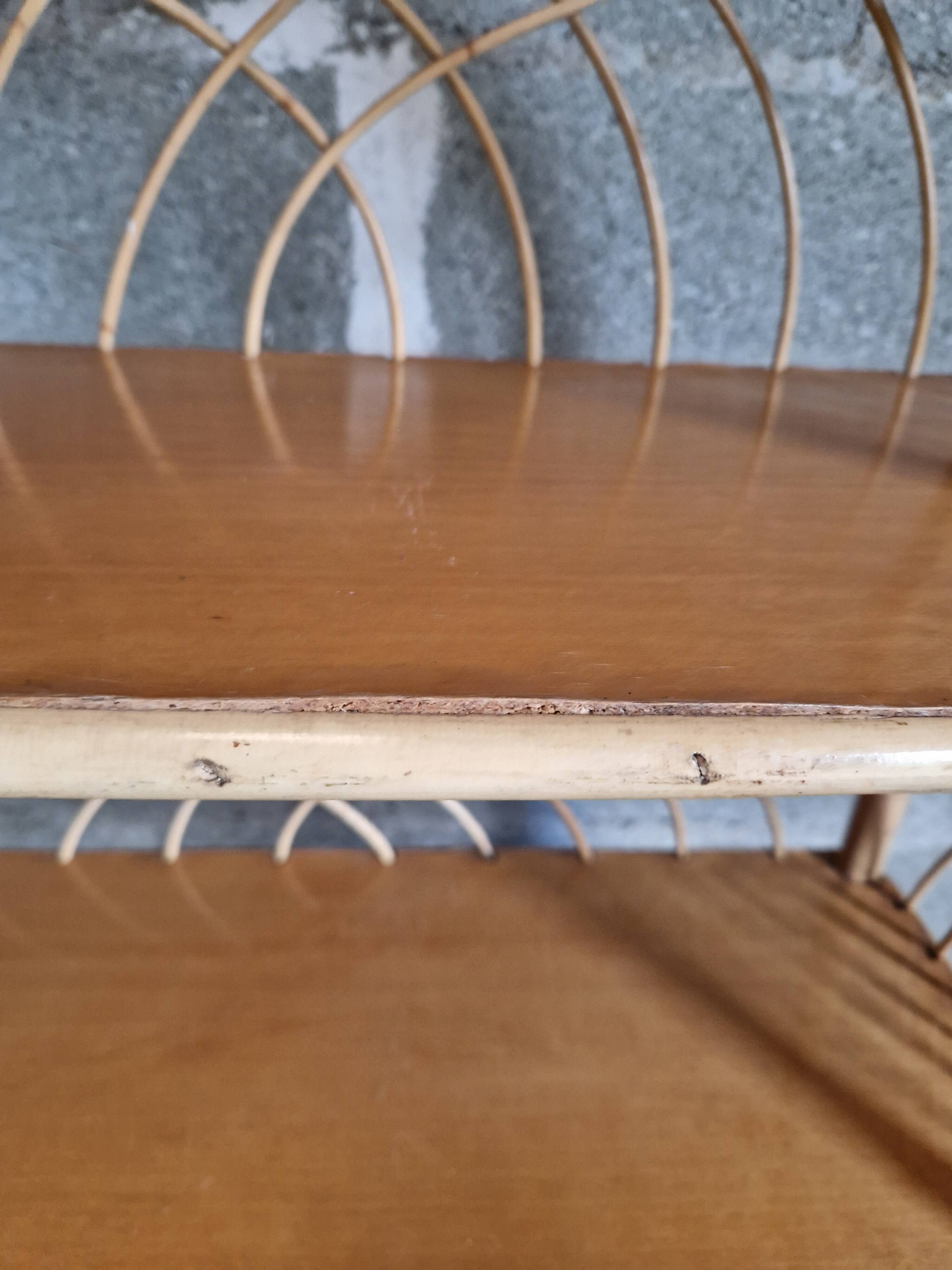 Old rattan shelf
