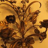 Pair of gilt double wall candleholders by Hans Kögl, 1960s