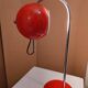 Eyeball space age orange desk or bedside lamp on an arc base