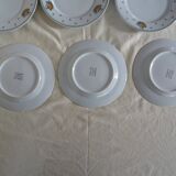 8 plates dessert porcelain Guy Degrenne decoration Basket fruit flowers