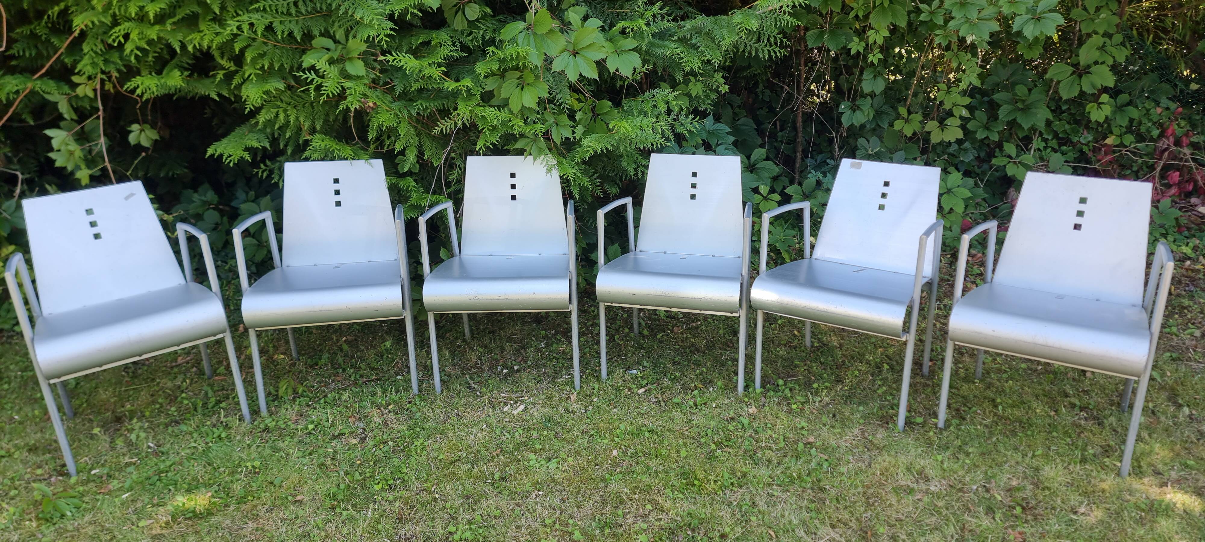 Set of six Christian Duc chairs, "Villette"_circa:1980