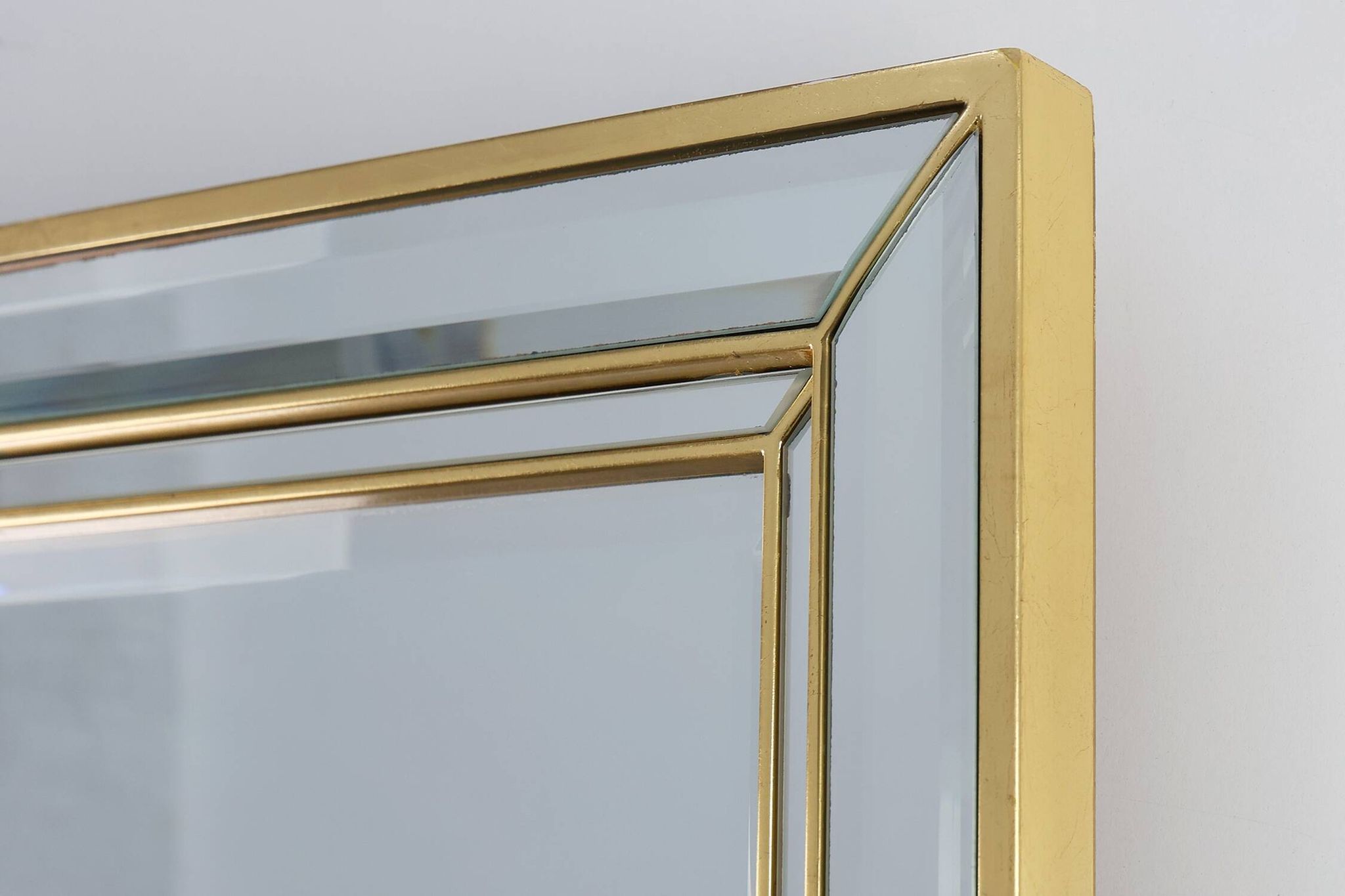 Hollywood Regency Metal Mirror by Deknudt, Belgium 20th Century