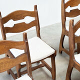 Set of six brutalist razorback dining chairs