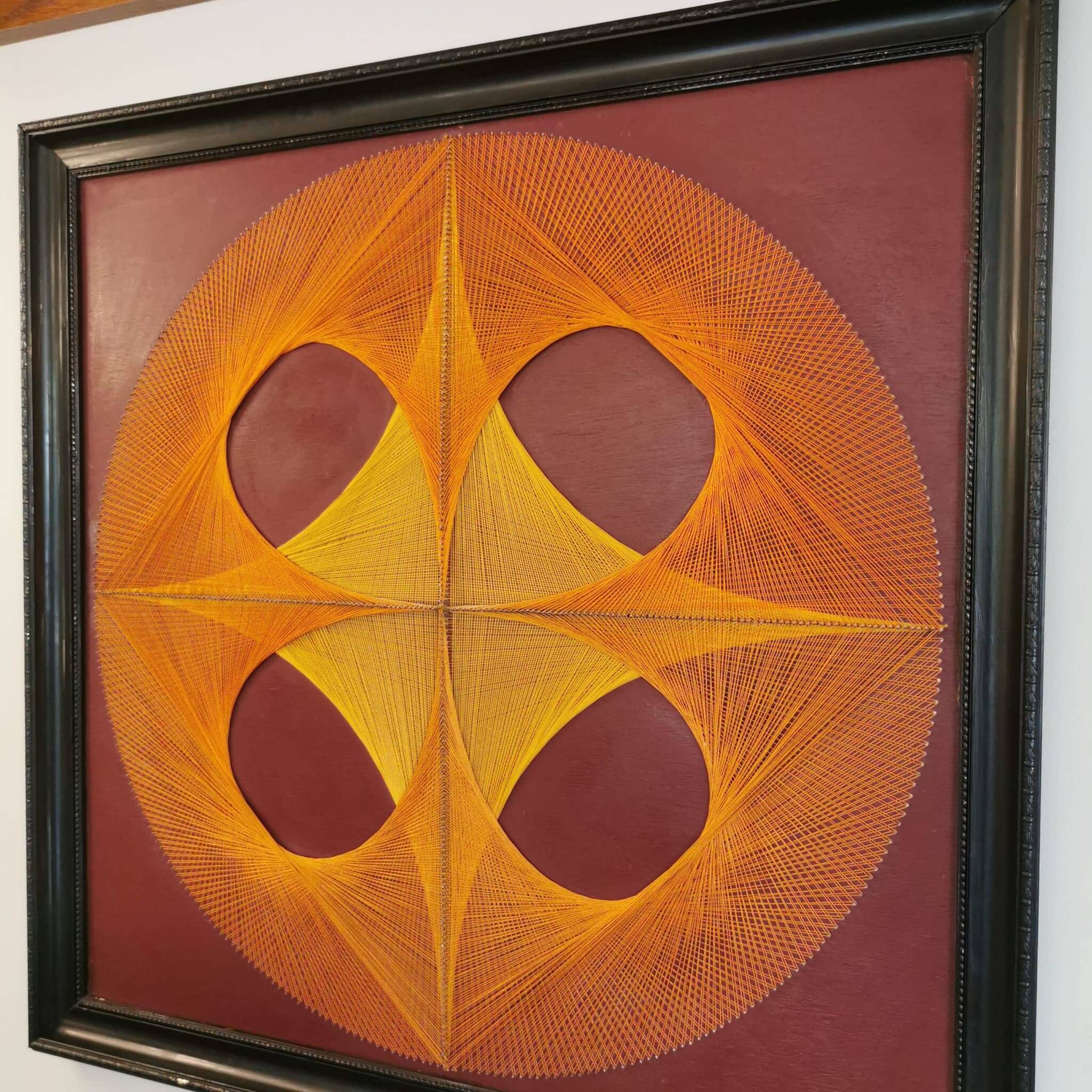 Vintage stretched wire painting from the 70s
