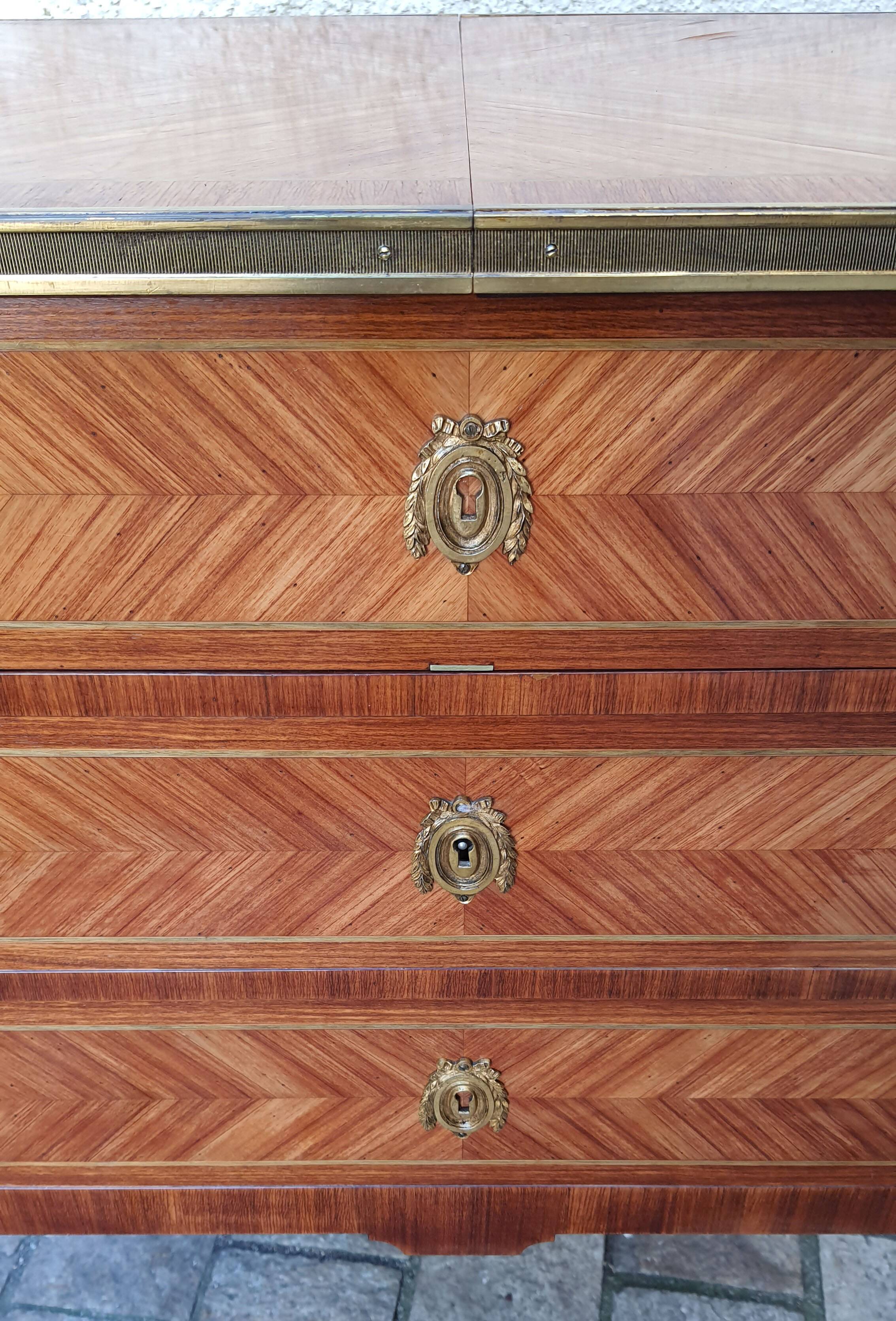 Louis XV Marquetry Bar Cabinet