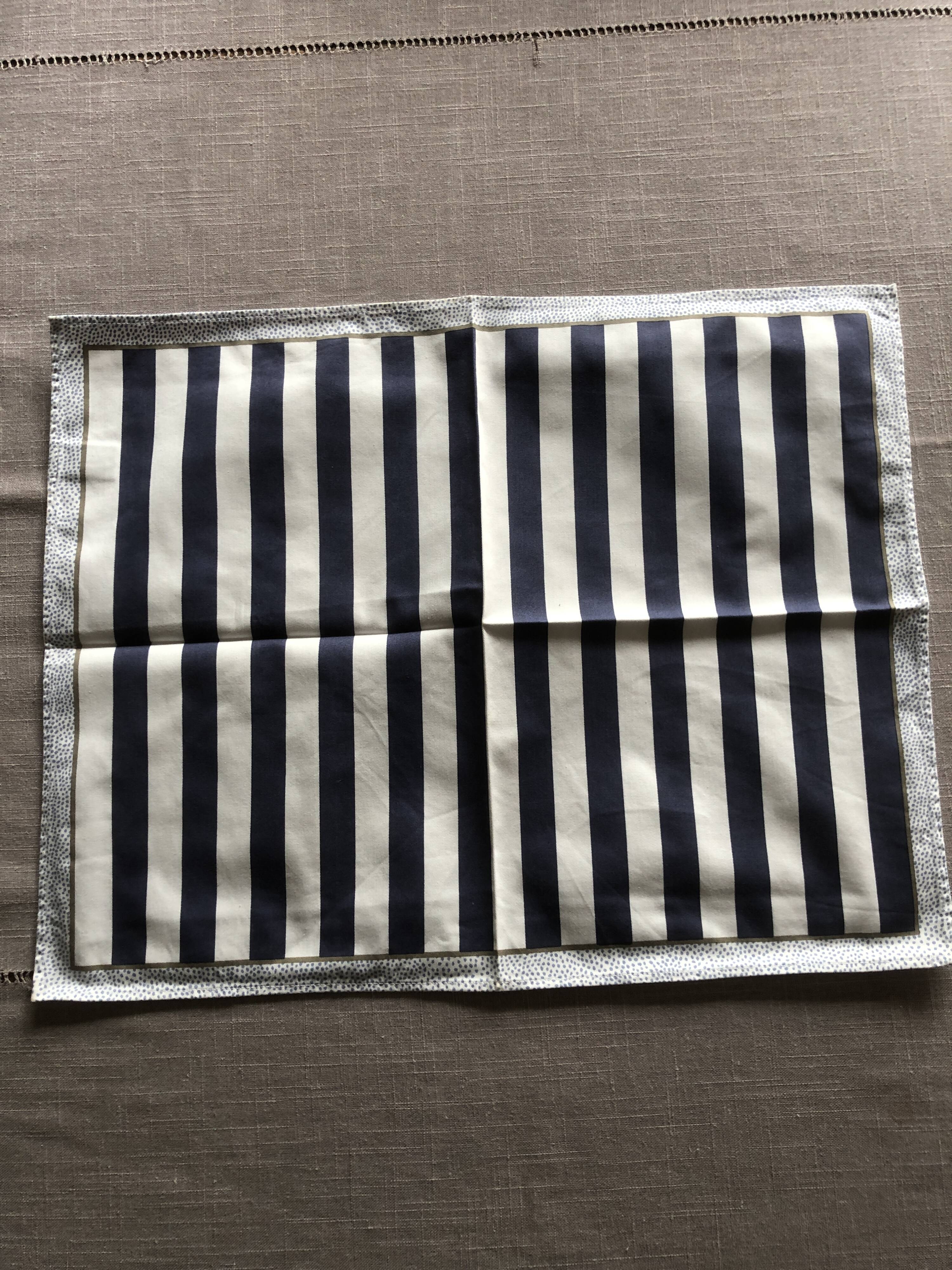 Blue striped napkins