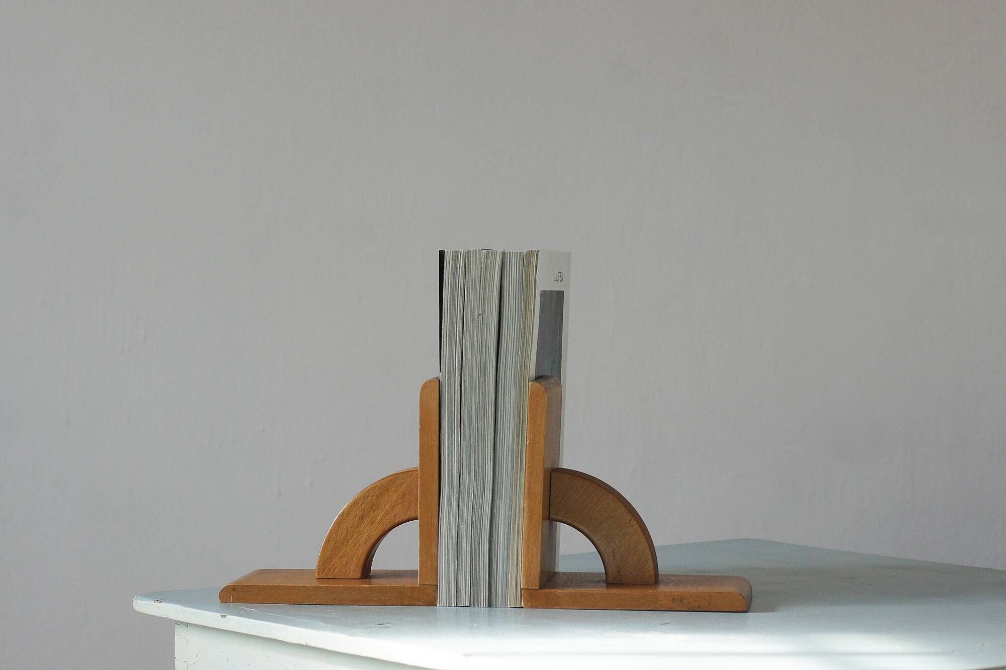 Mid-Century Wooden Bookends, 1950s, Set of 2