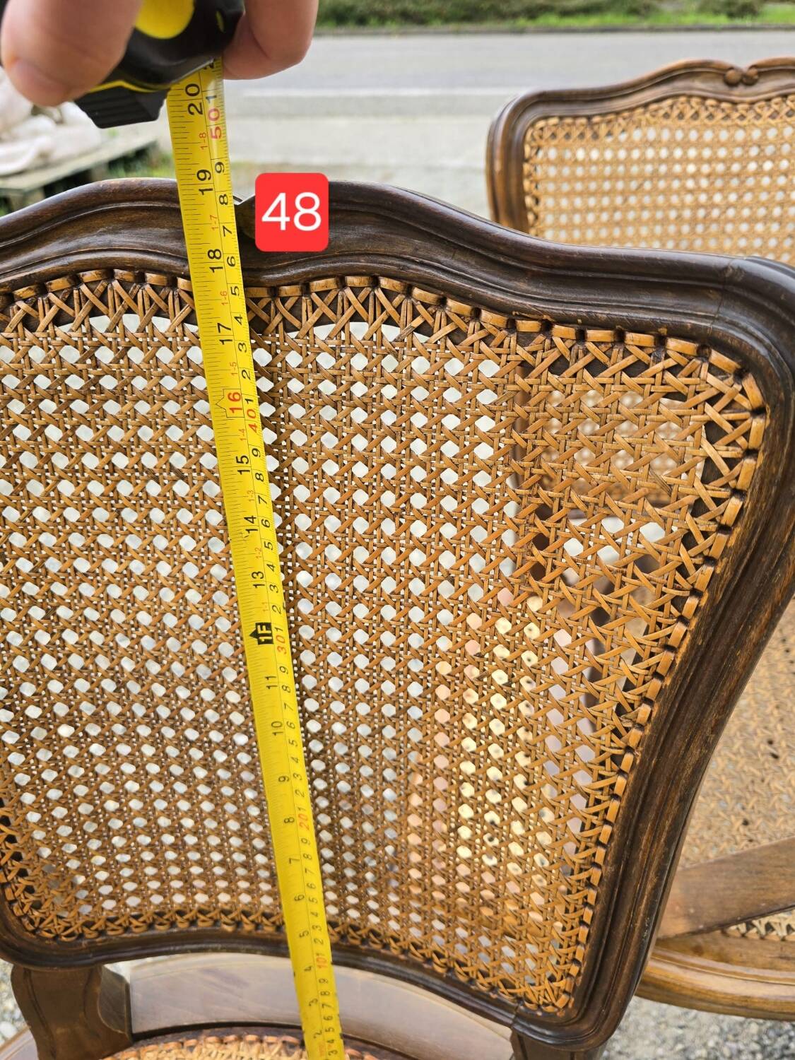 Set of 6 Louis XV chairs in wood and cane