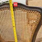 Set of 6 Louis XV chairs in wood and cane