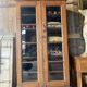 Colonial style wooden glass cabinet
