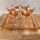Plateau Portieux pink + 6 matching glasses