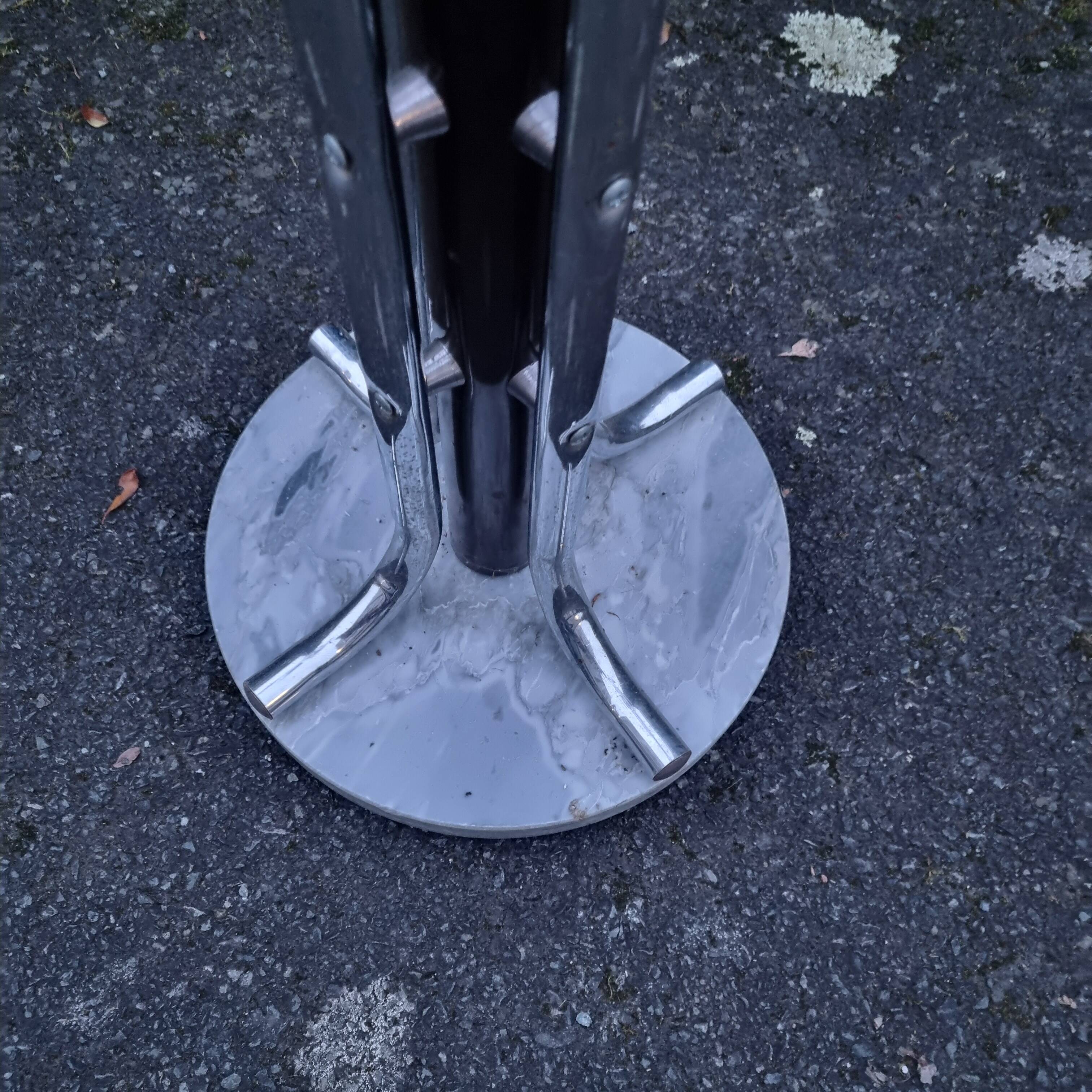Marble and chrome coat rack with 12 hooks