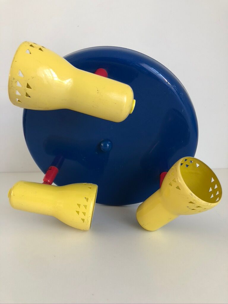 Metal ceiling lamp 3 spots from the 80s