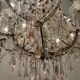 Large Crystal Beaded Pink Murano Glass Chandelier