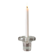 Vintage Scandinavian glass Candle Holder – Clear Pressed Glass – 1970s
