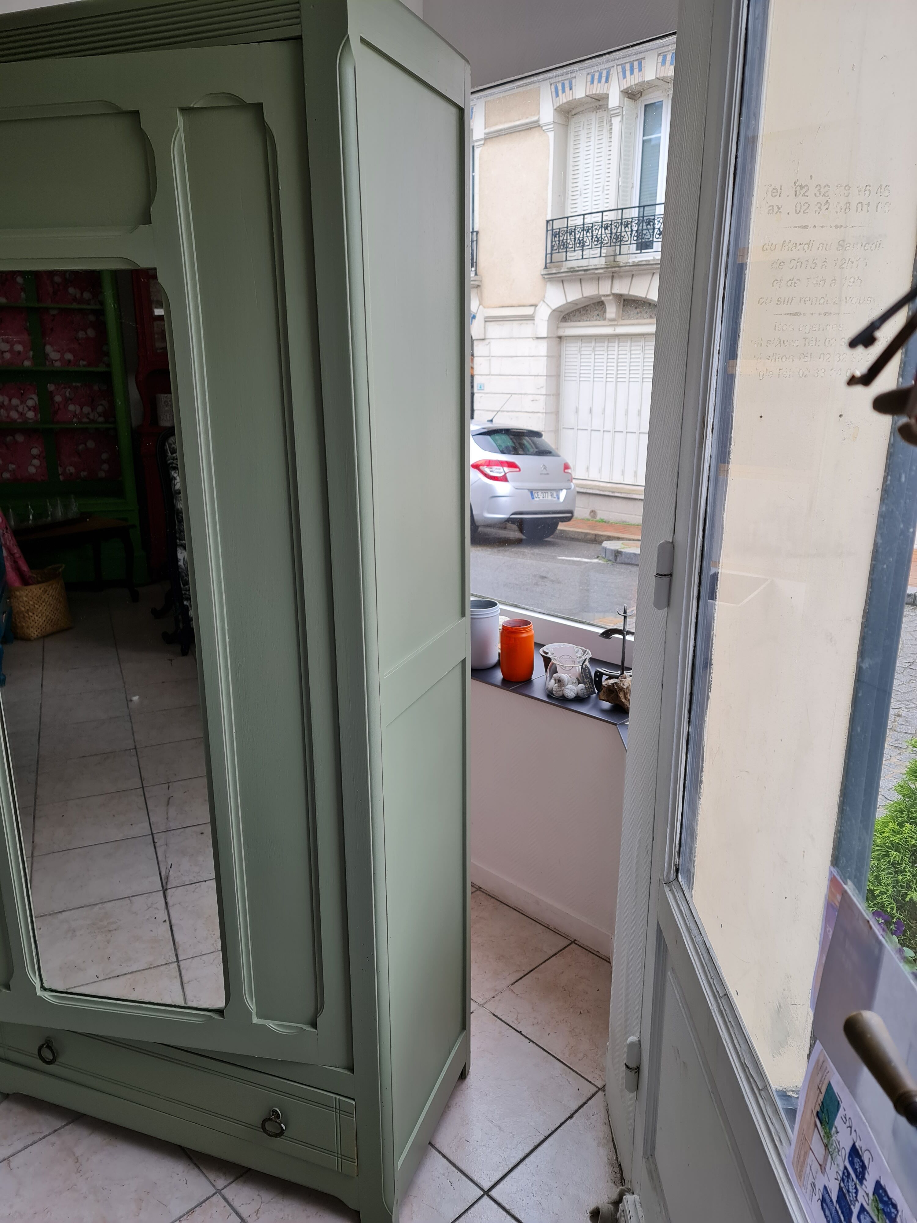 Grey green parisian wardrobe