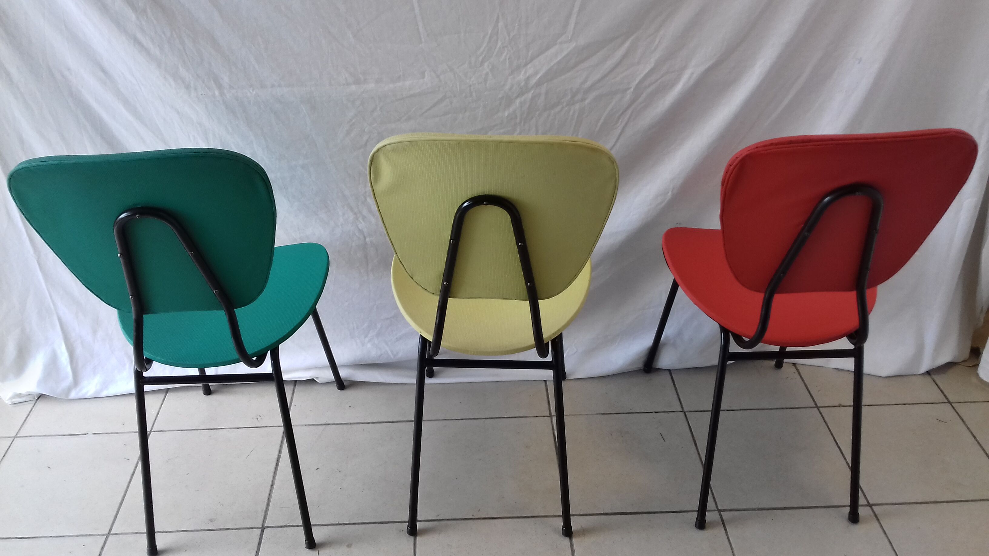 Colorful vinyl vintage chairs