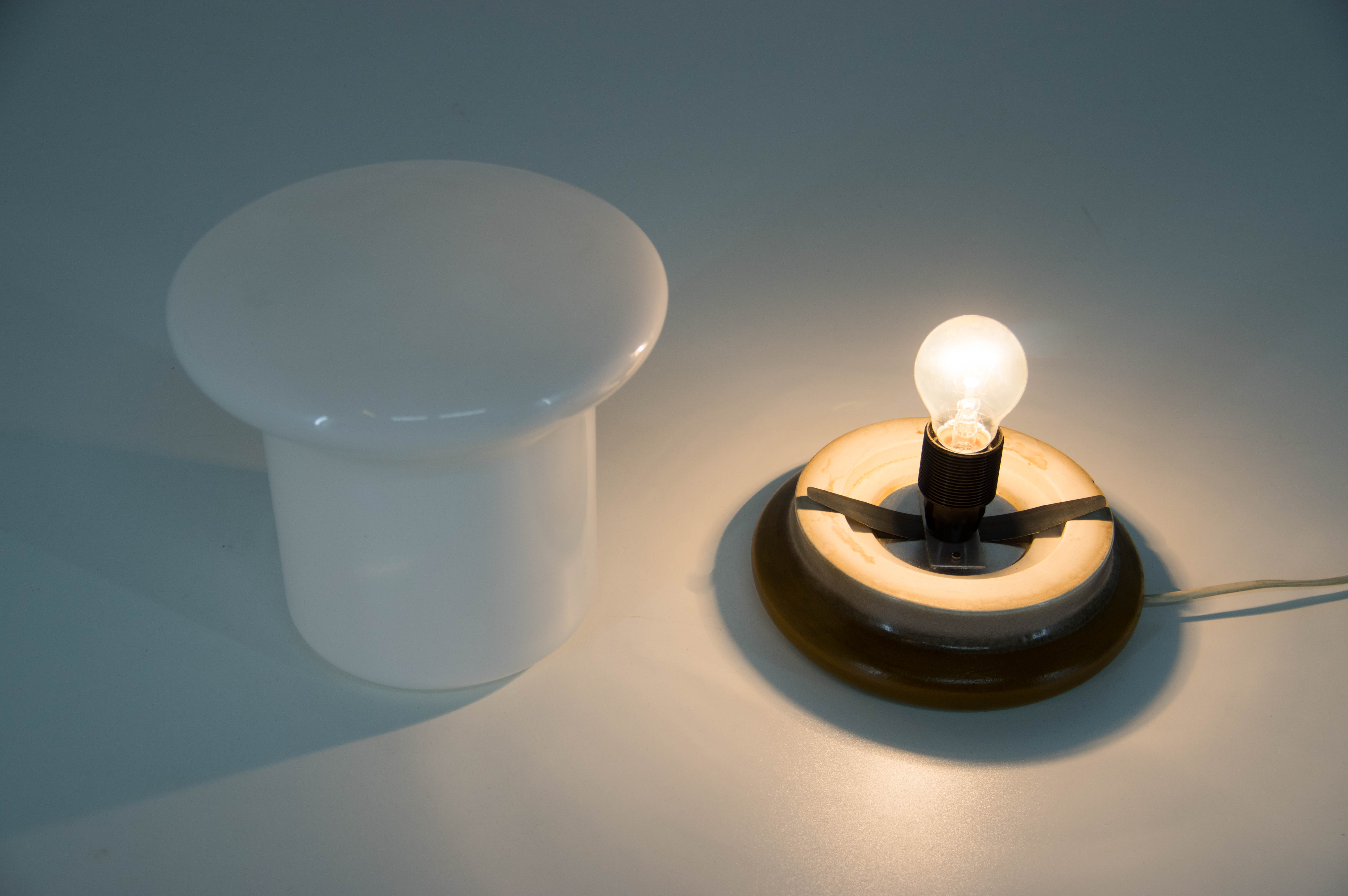 Glass and Ceramic Table Lamp 1960s