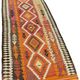 Turkish Handwoven Vintage Herki Kilim 86 cm x 365 cm