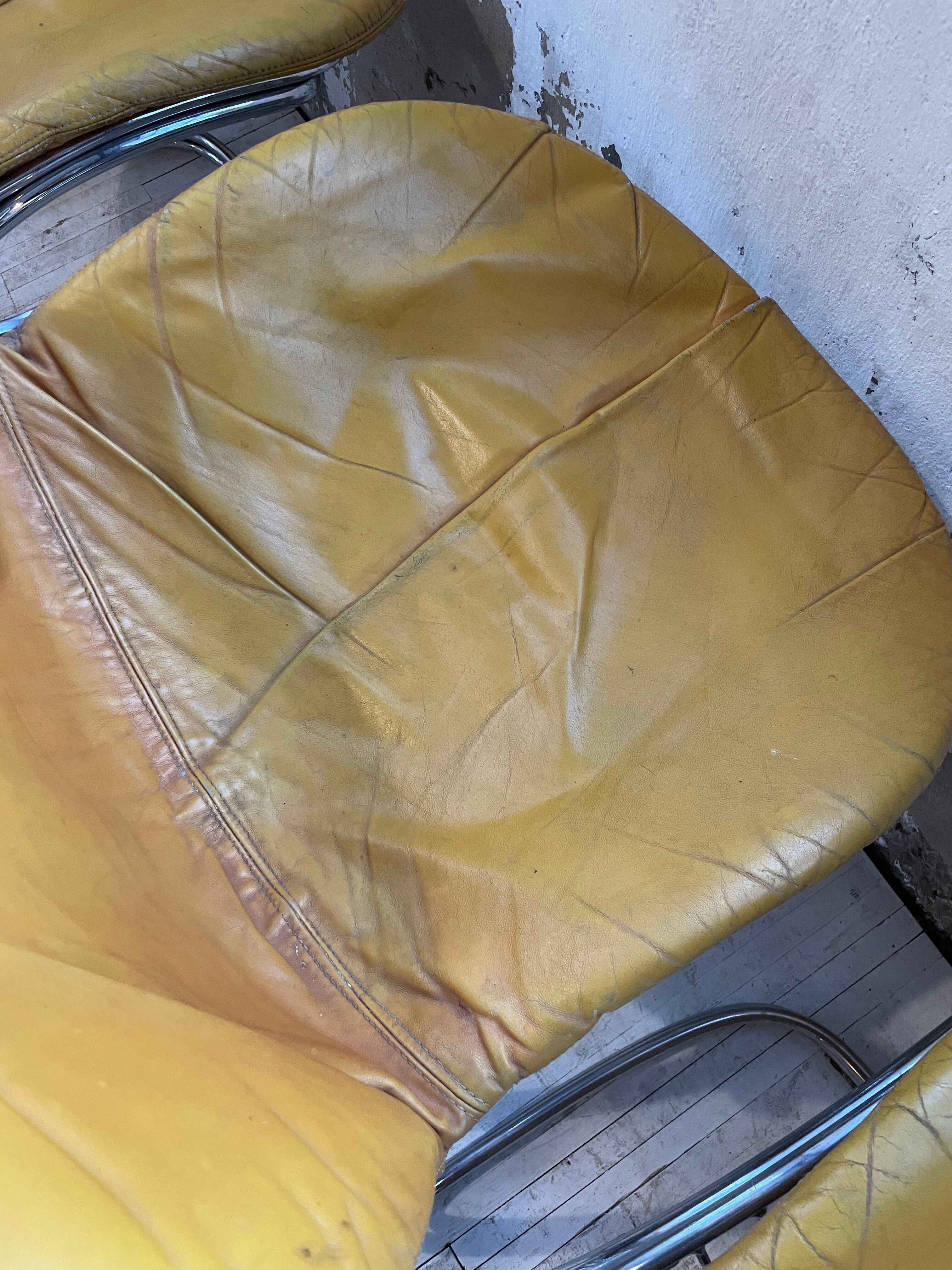 4 chairs Rinaldi "Sabrina" yellow leather