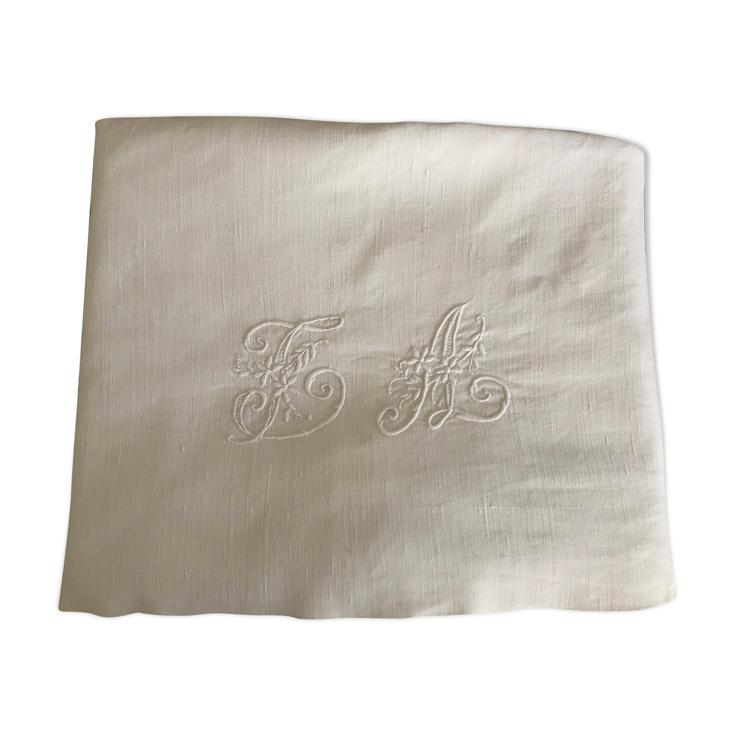 Old hemp cloth, MONOGRAM TA