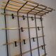 Wall-mounred brass and metal coat and hat rack, 1960s