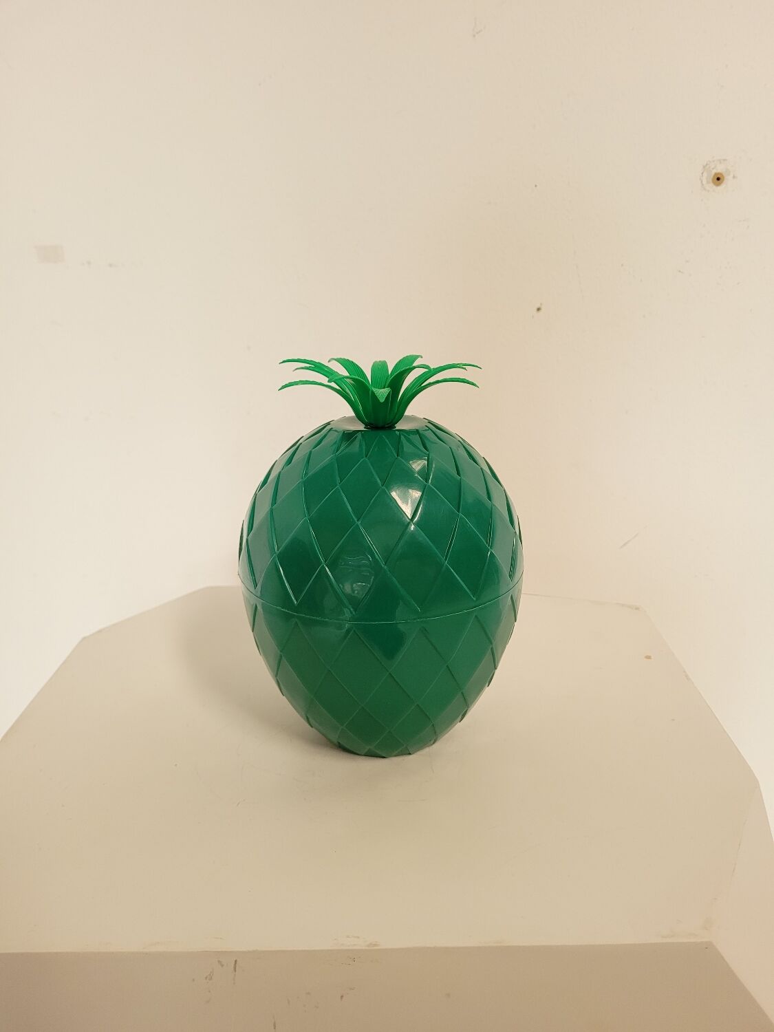 Vintage green "pineapple" ice bucket from the 1970s