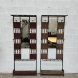 Paire de Vestiaires en rotin et métal
