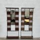 Pair of rattan and metal lockers