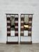 Pair of rattan and metal lockers
