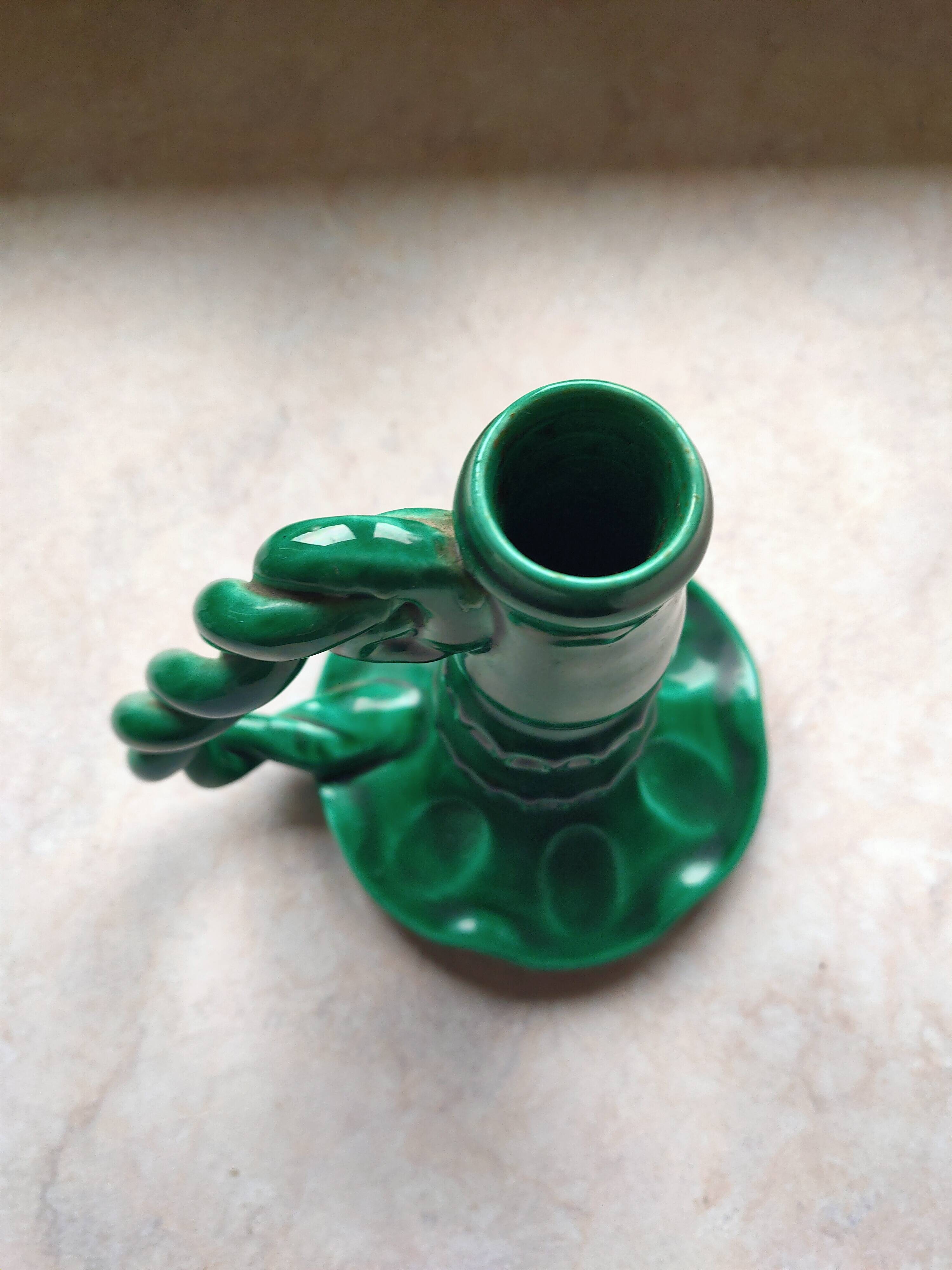 Ceramic candle holder.