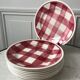 Set of 8 dessert plates fb badonviller pink gingham model 40s