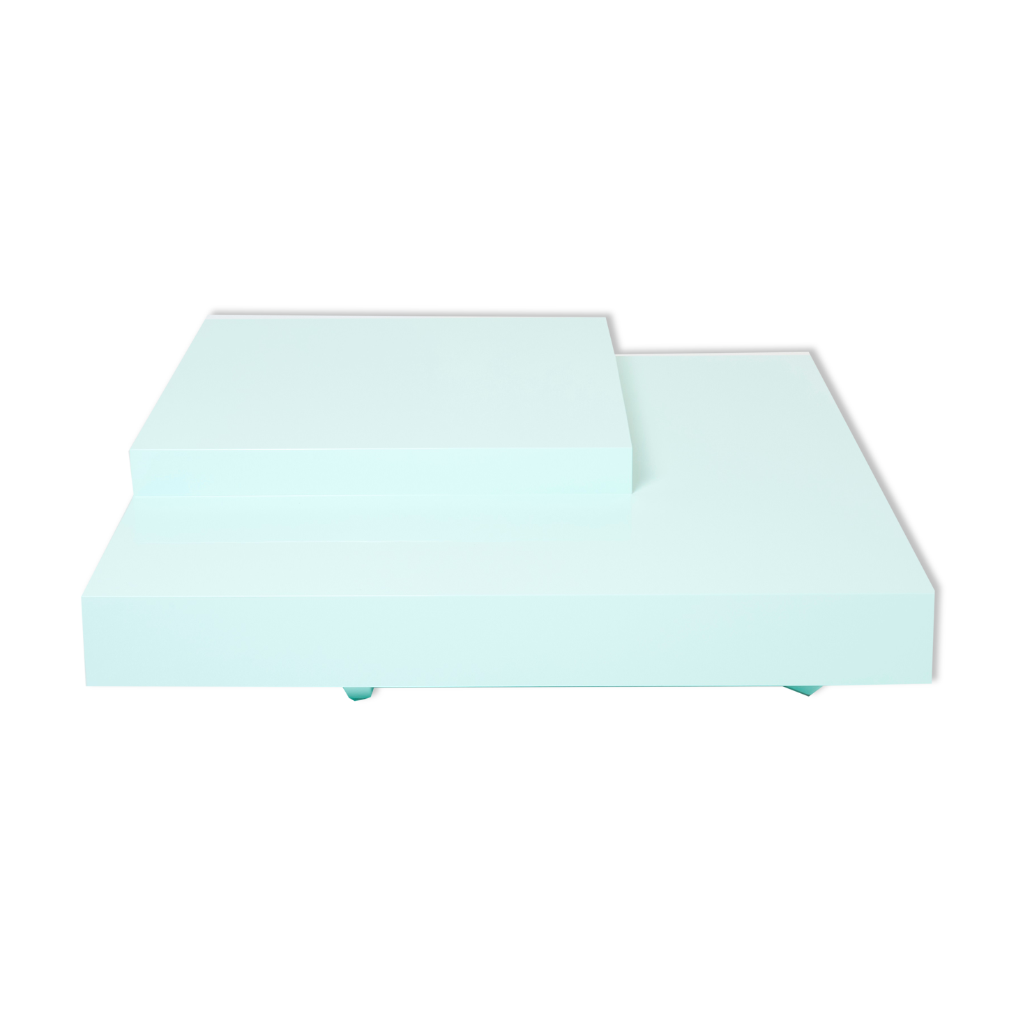 Coffee table square lacquered mint green 1970