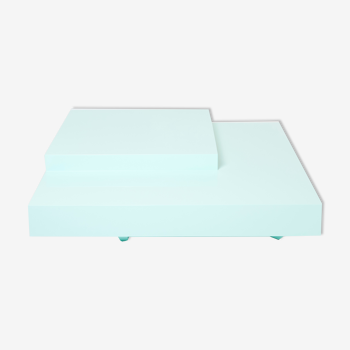 Coffee table square lacquered mint green 1970