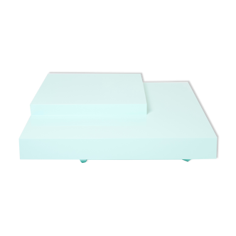 Coffee table square lacquered mint green 1970