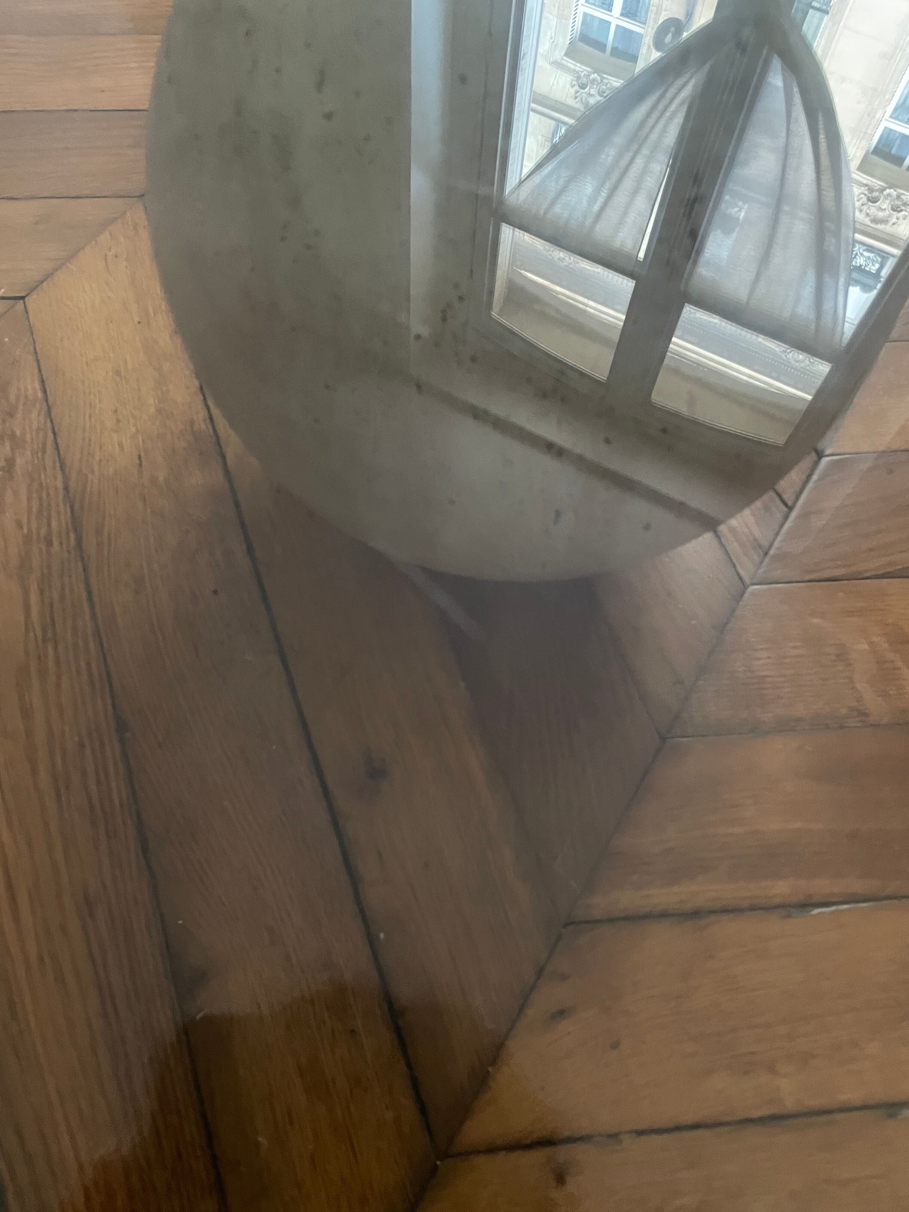 Vintage coffee table Italian design curved glass and travertine