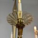 Venetian chandelier in gilded Murano glass by Venini circa 1920, 6 light arms.