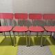 4 chaises formica rouge vintage