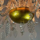 Liège chandelier in blown, molded and pinched glass, circa 1900