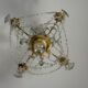 Bronze chandelier with cut crystal pendants, circa 1800.