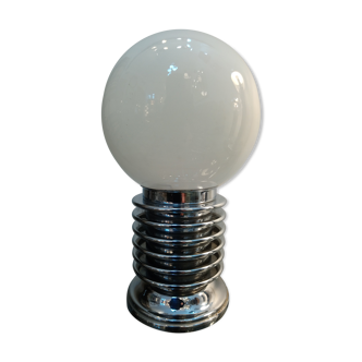 Chrome and opaline table lamp from the 70s
