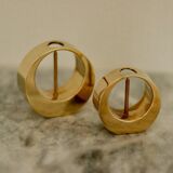 Pair of Swedish brass candlesticks from the mid-century by Arthur Pe, Kolbäck.