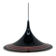 Vintage plastic meblo guzzini black trumpet hanging lamp , 1980’s