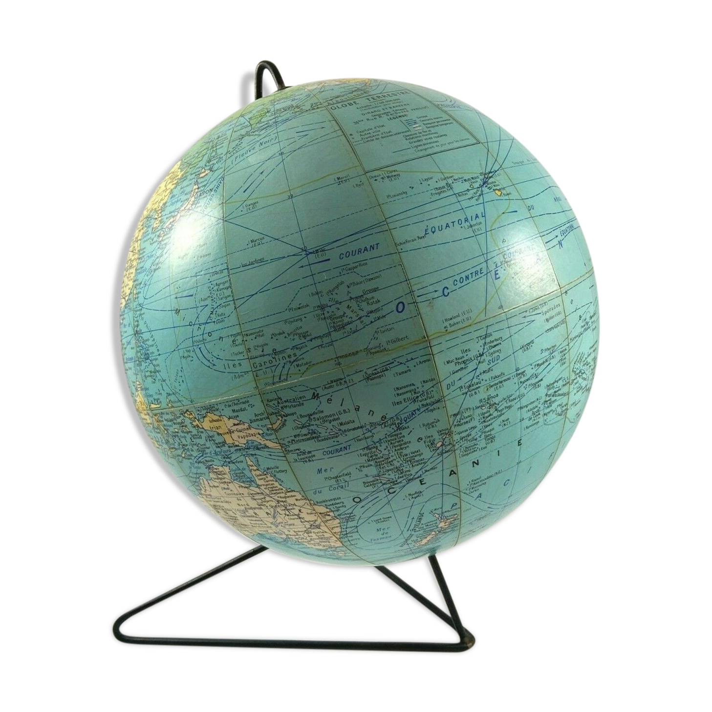 Globe girard and cardboard bar plastifies 1950 1960 pied metal